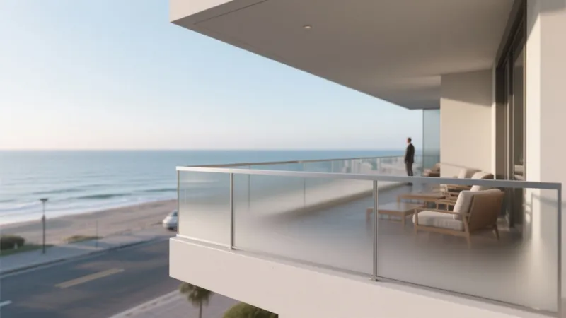 Ocean View Balcony Design with Minimalist Furniture