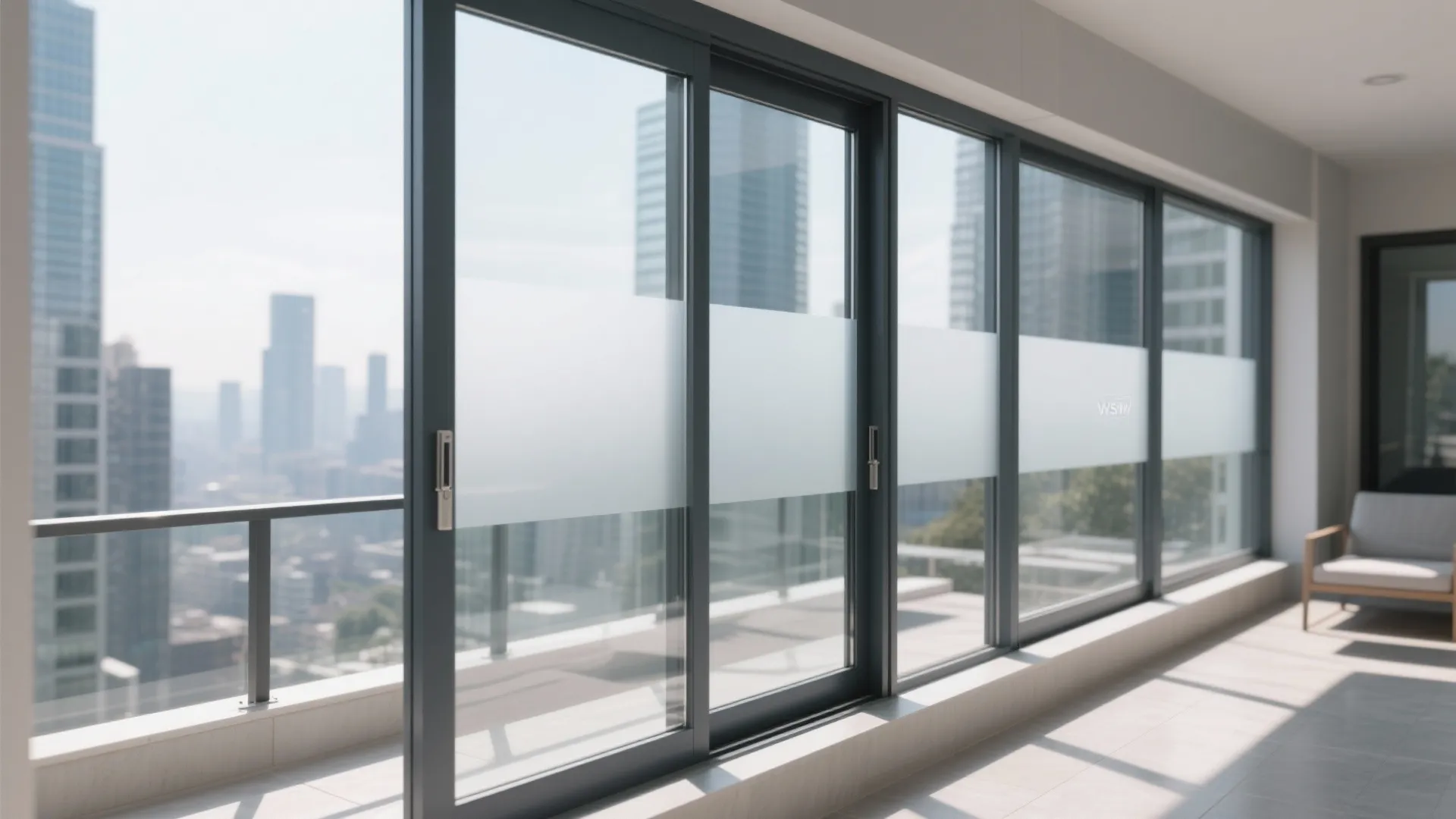 Framed Glass with Privacy Gradients