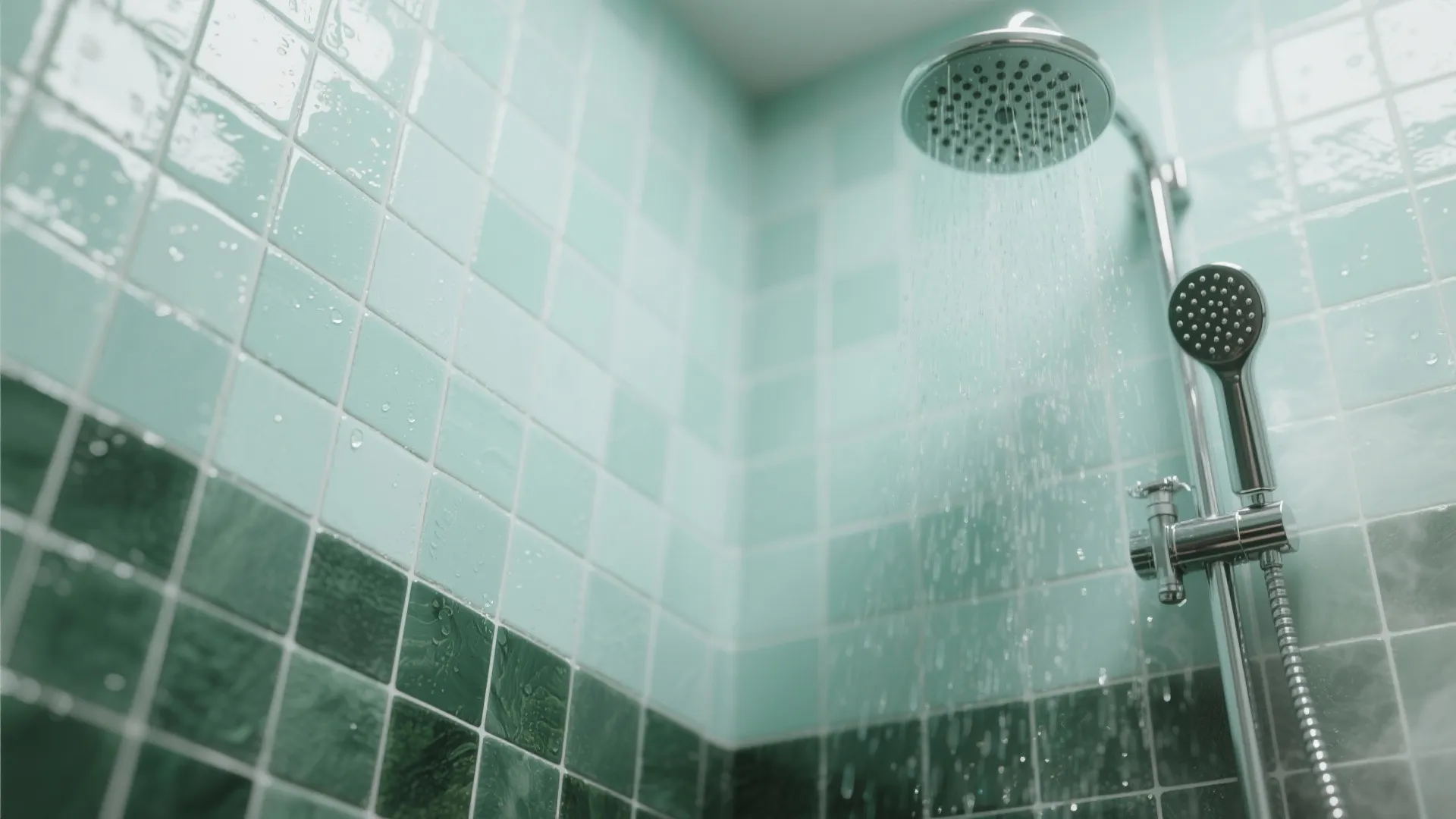 3. Gradient mosaic behind the shower for a spa feel