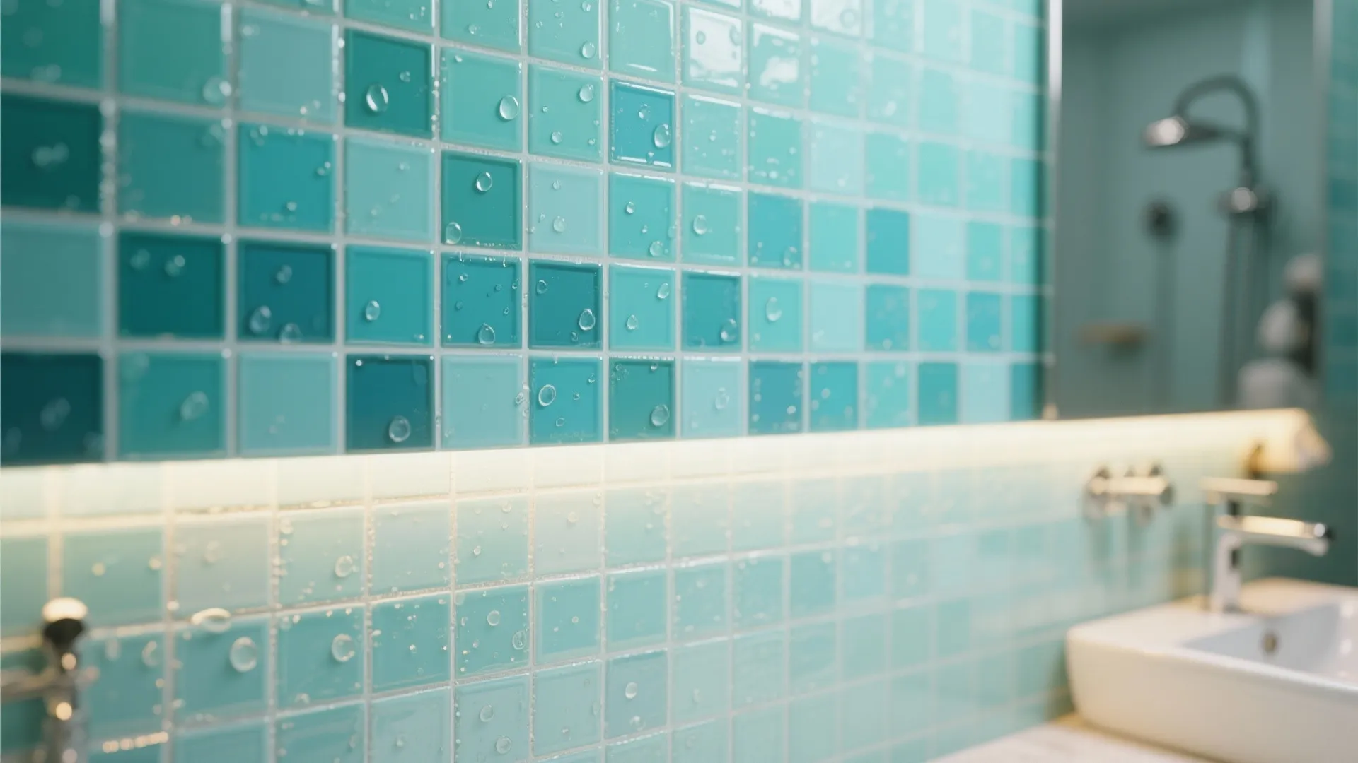 3. Gradient mosaic feature wall