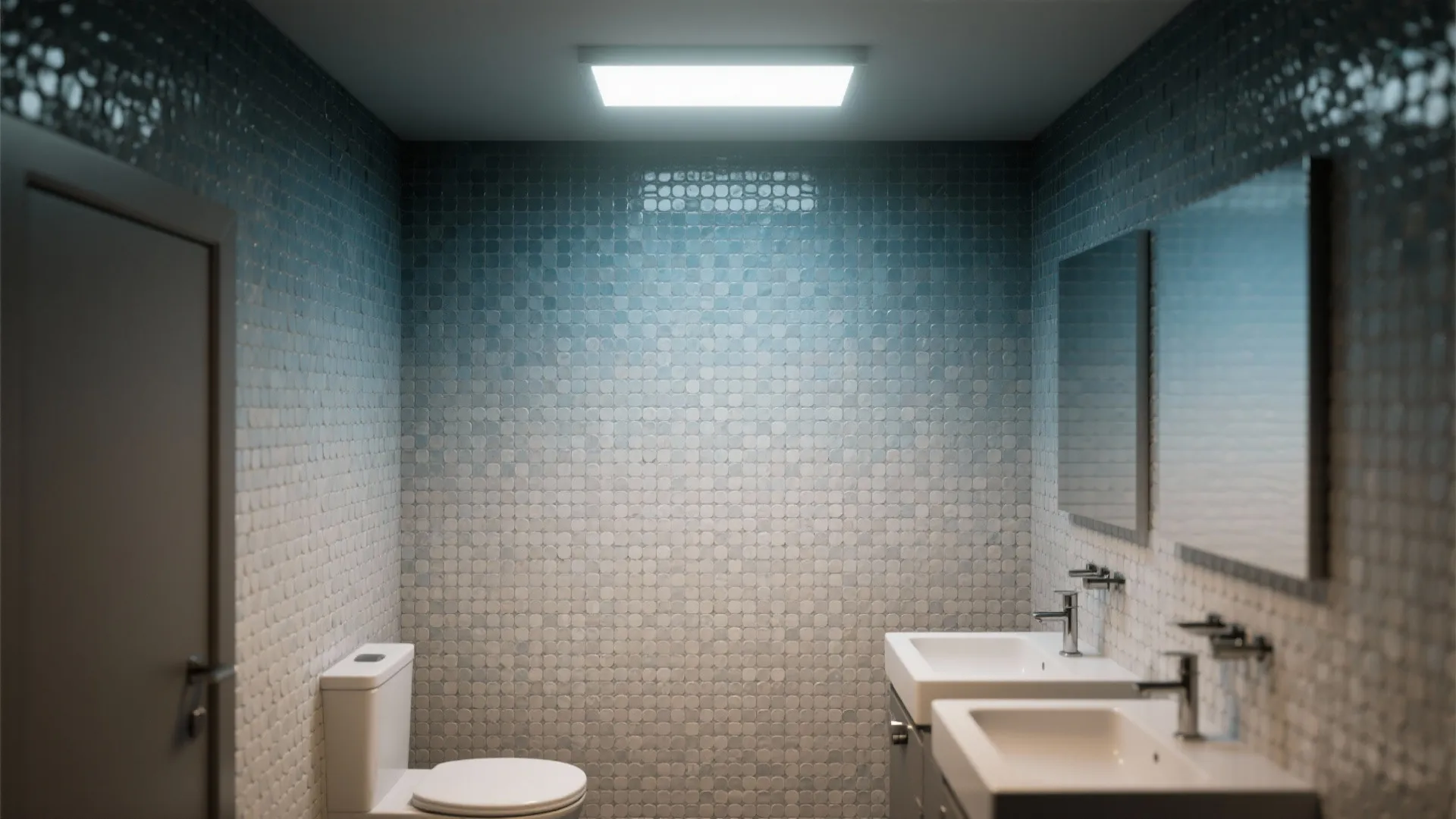 5. Gradient Penny Tile Walls