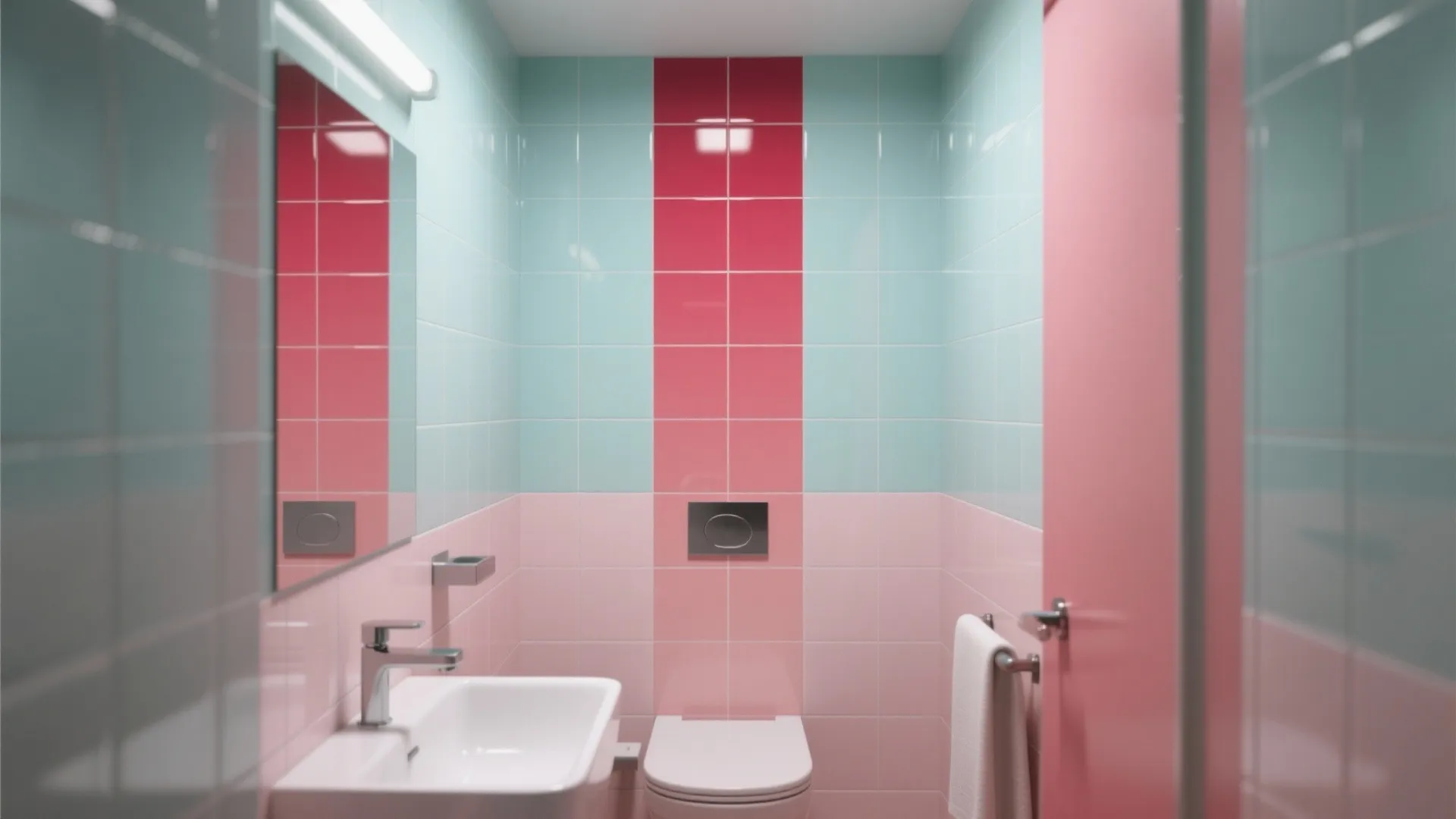 2. Pink-to-Cherry Gradient Tile Strip