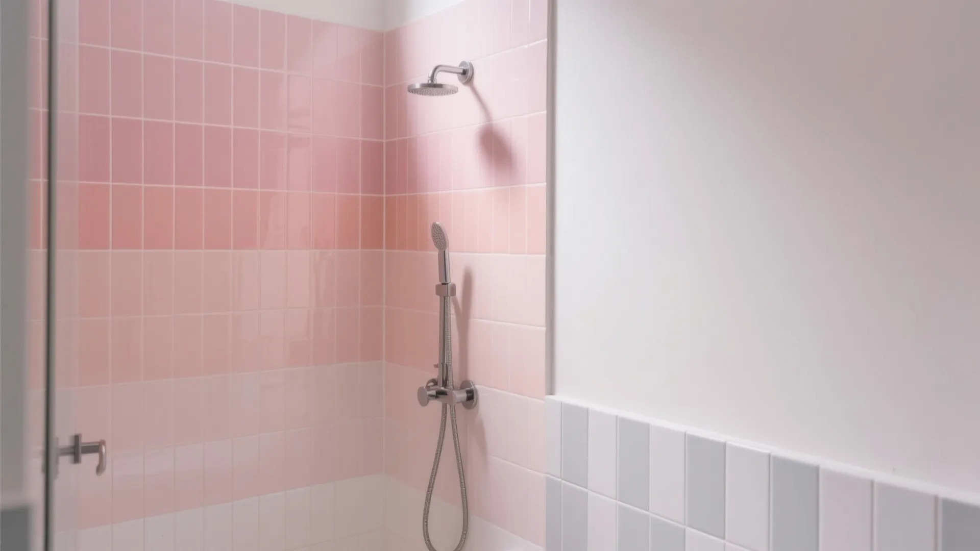 Idea 1: Gradient pink tiles with tone-on-tone paint