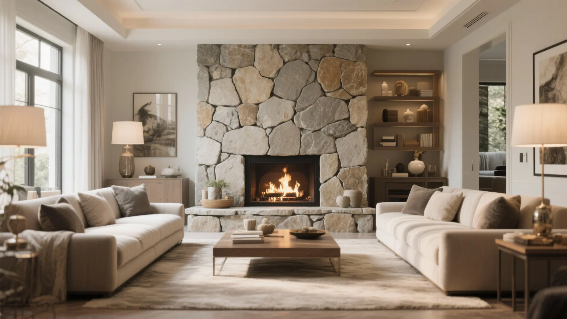 6. Grand Focal Point Fireplace