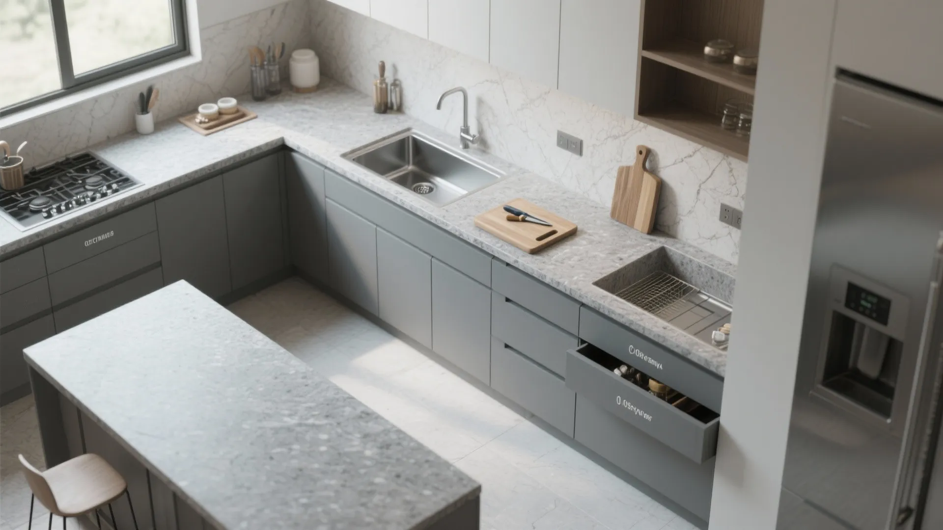 5. Integrate under-mount sinks and functional zones