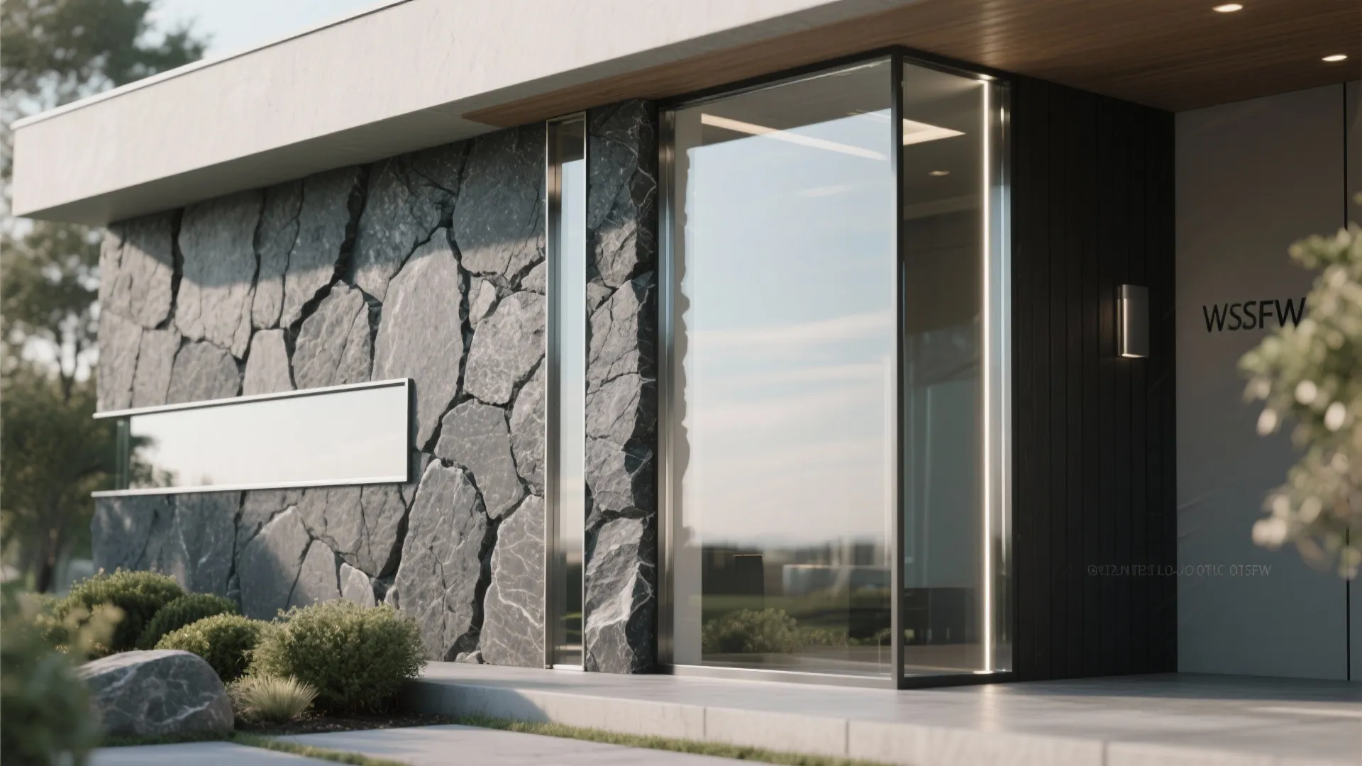 Granite with Glass or Metal Accents