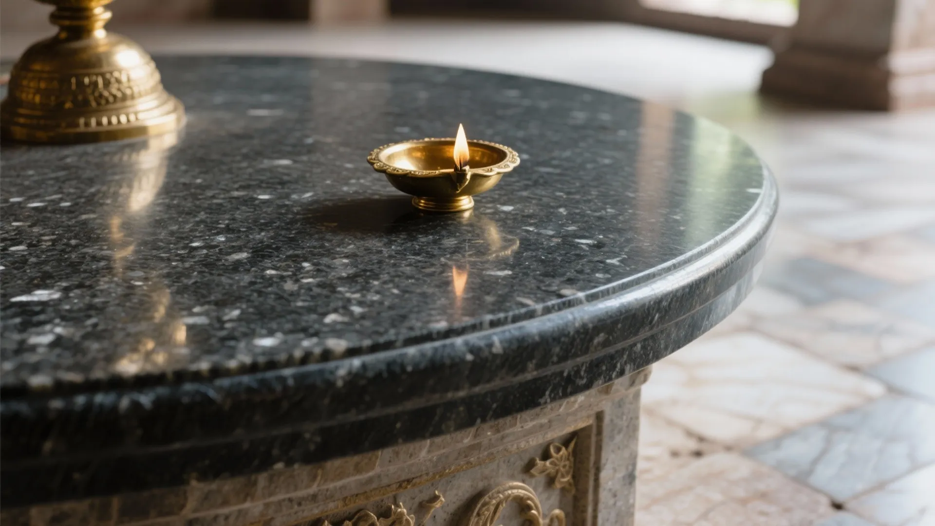 Stone Altars: Granite, Kota & Easy-Clean Surfaces