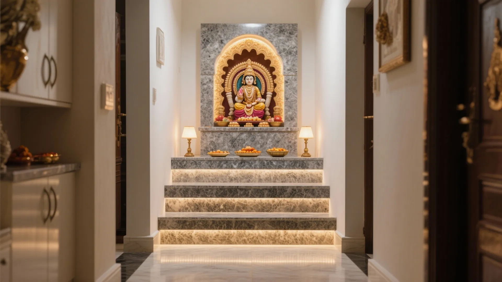 Granite Step Plinth for Idol Elevation