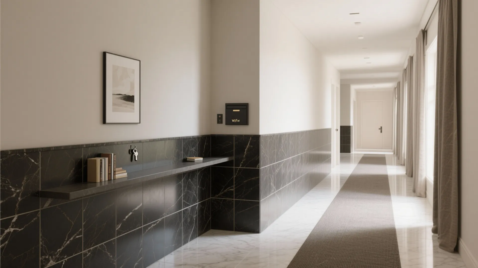 Granite Feature Wall or Half-Height Wainscot