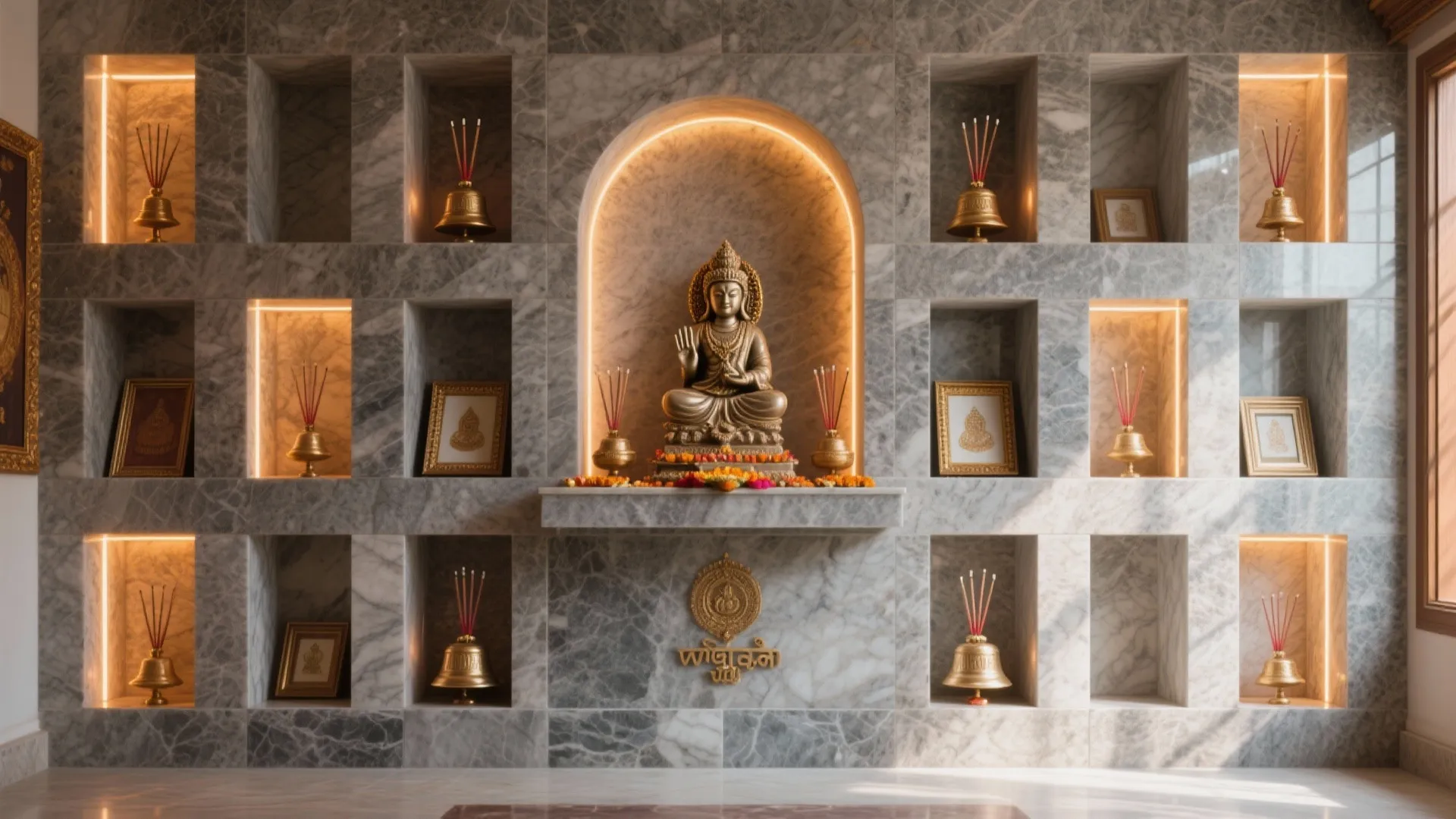 Wall Niches in Granite Cladding