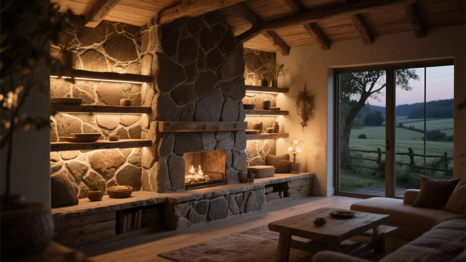 Warm Granite with Wooden Details