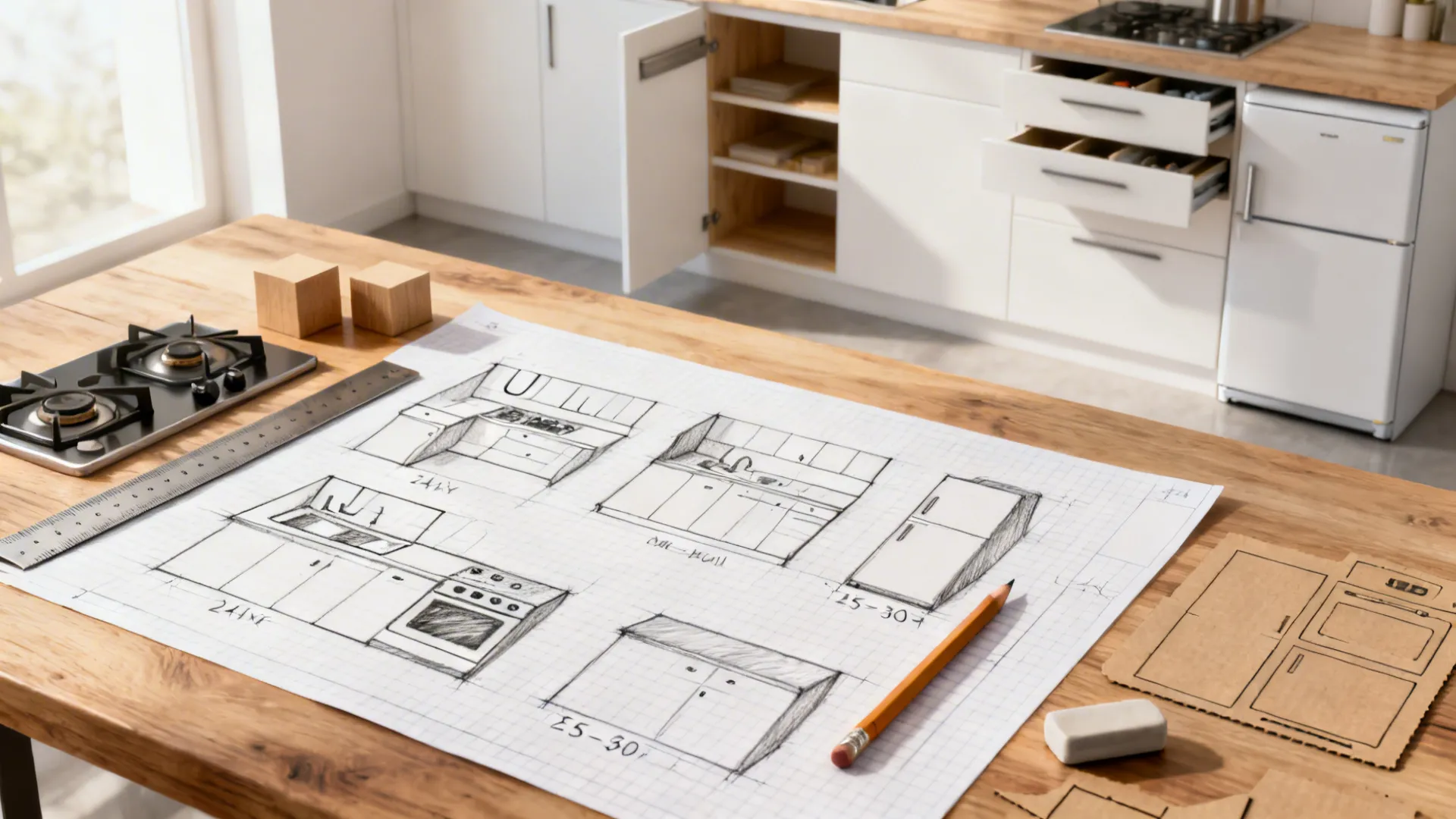 5 kitchen layout ideas on graph paper (pro designer’s guide)