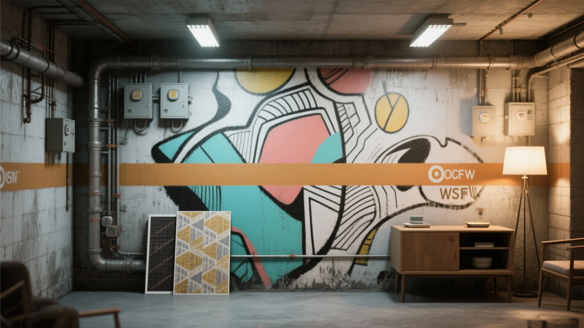 5. Graphic Bands or a Statement Mural