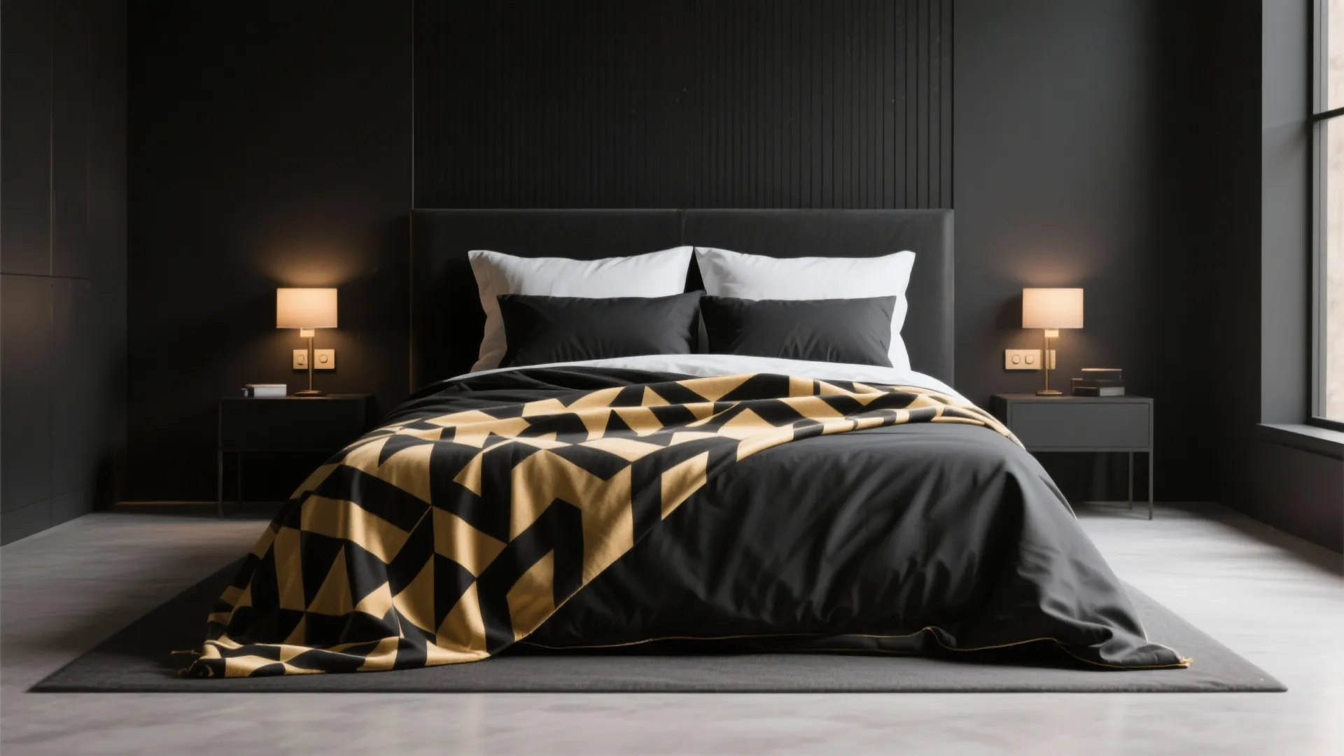 Inspiration 3: Graphic Bedding and Minimal Furniture