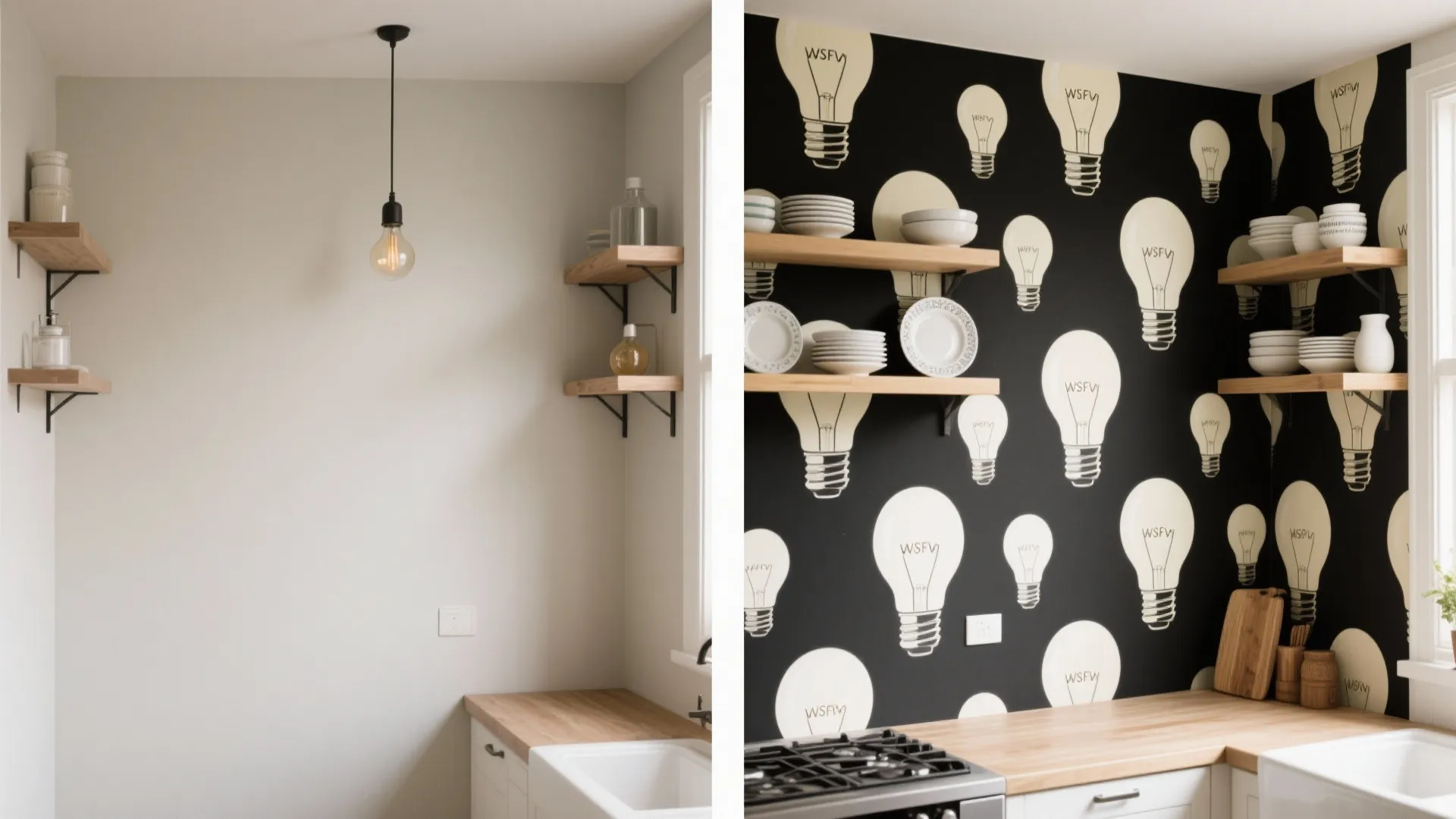 High-contrast graphic bulbs to energize a neutral palette