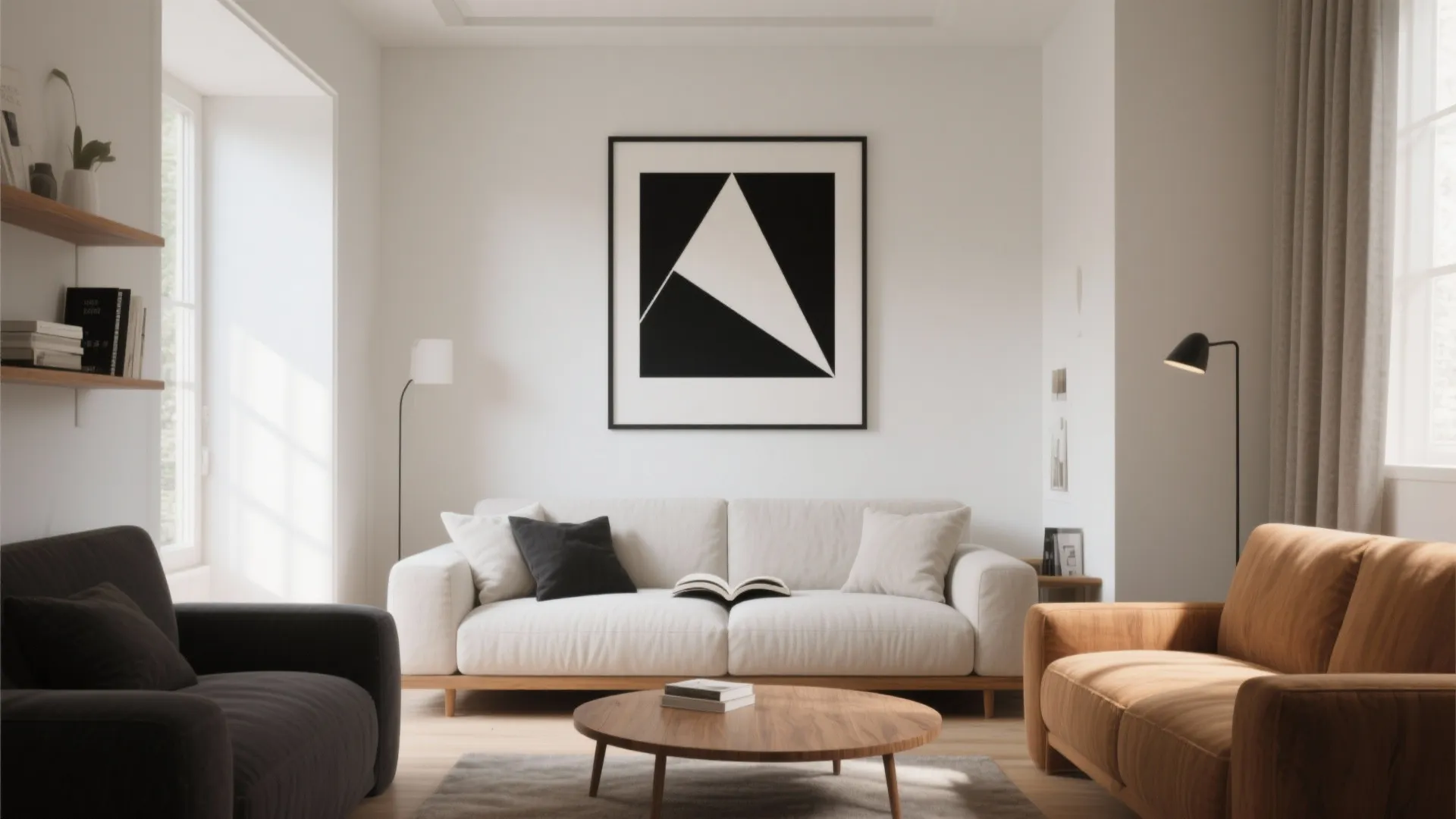 High-Contrast Accent with Graphic Geometry