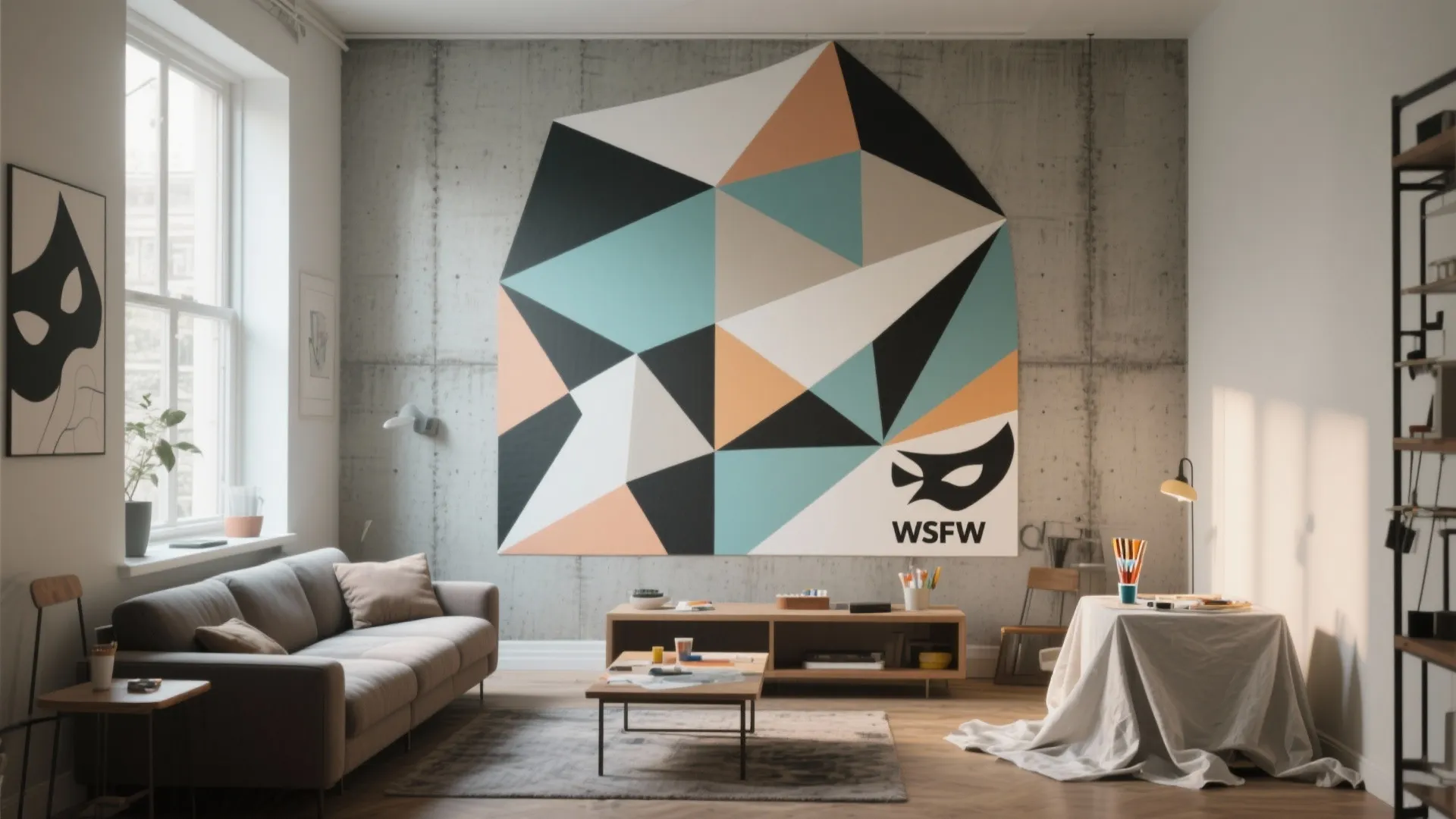 4. Graphic murals and stencils for personality