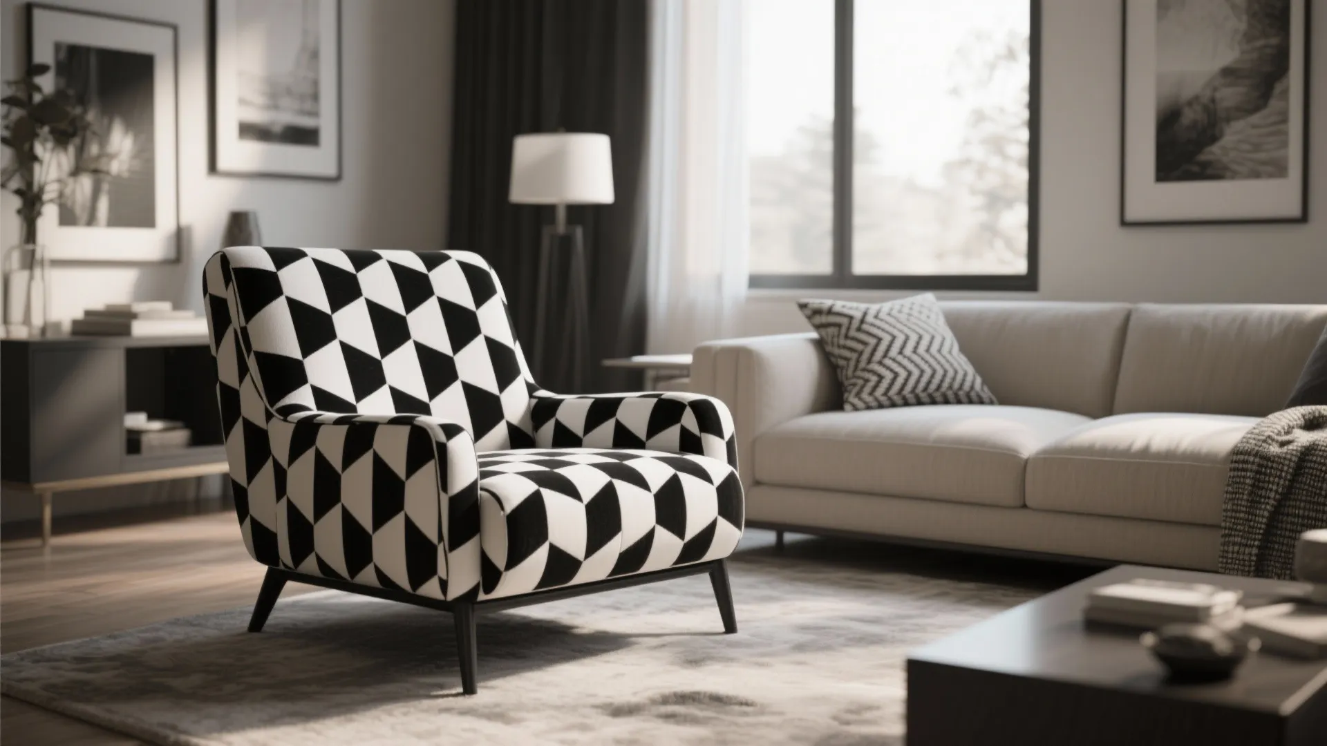 2. Graphic Patterned Upholstery