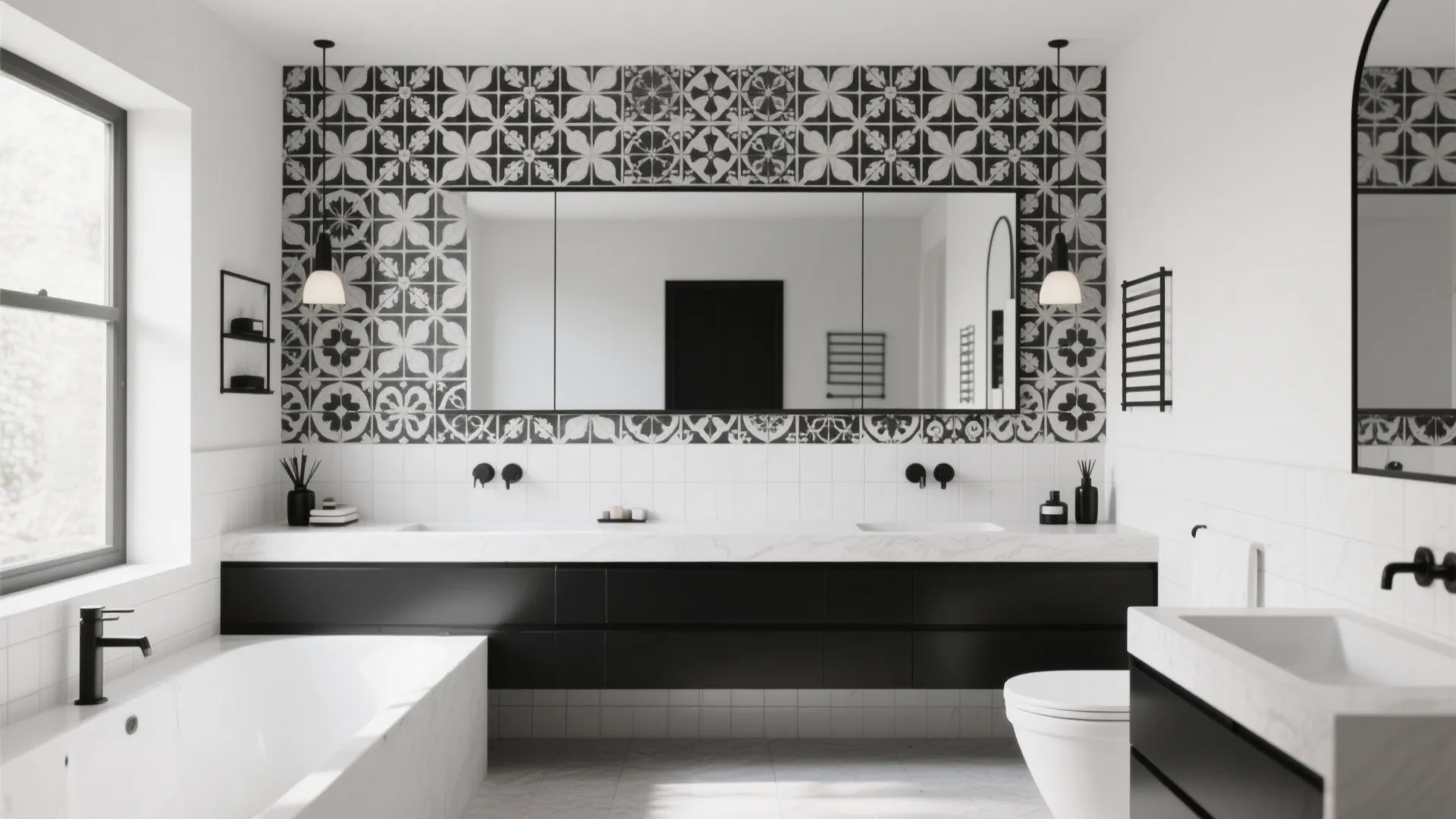 5. Graphic Tile and Accent Walls