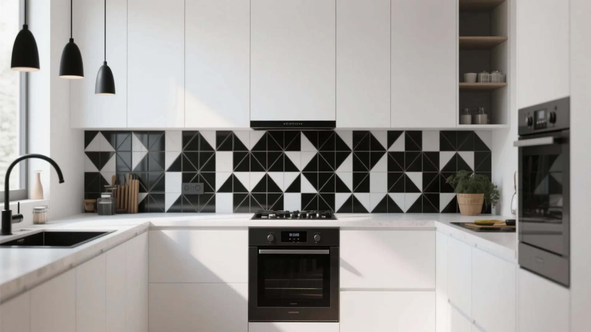 8. Graphic Tile Backsplash