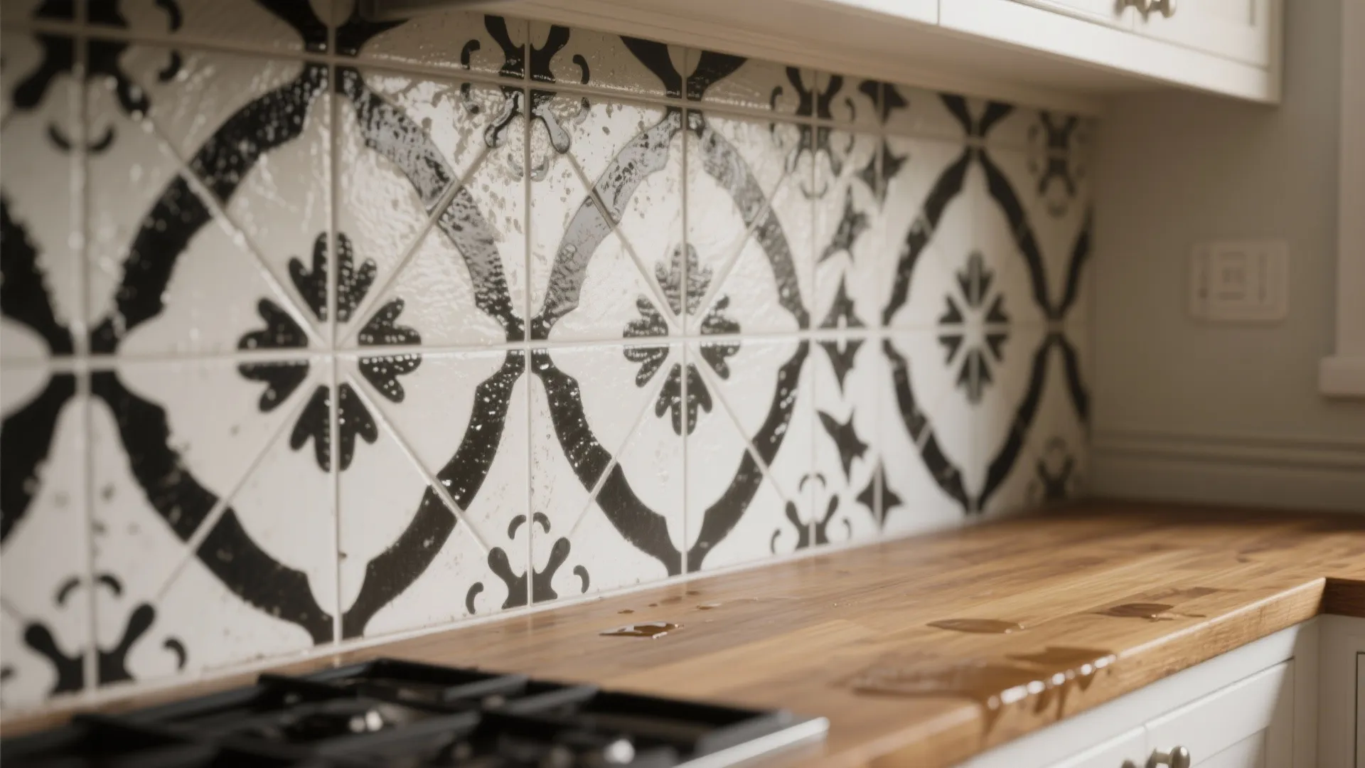 1: Graphic tile backsplash