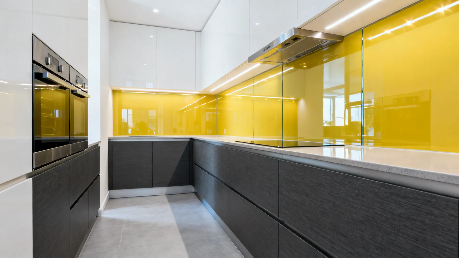 Graphite Base + Lemon Gloss Backsplash