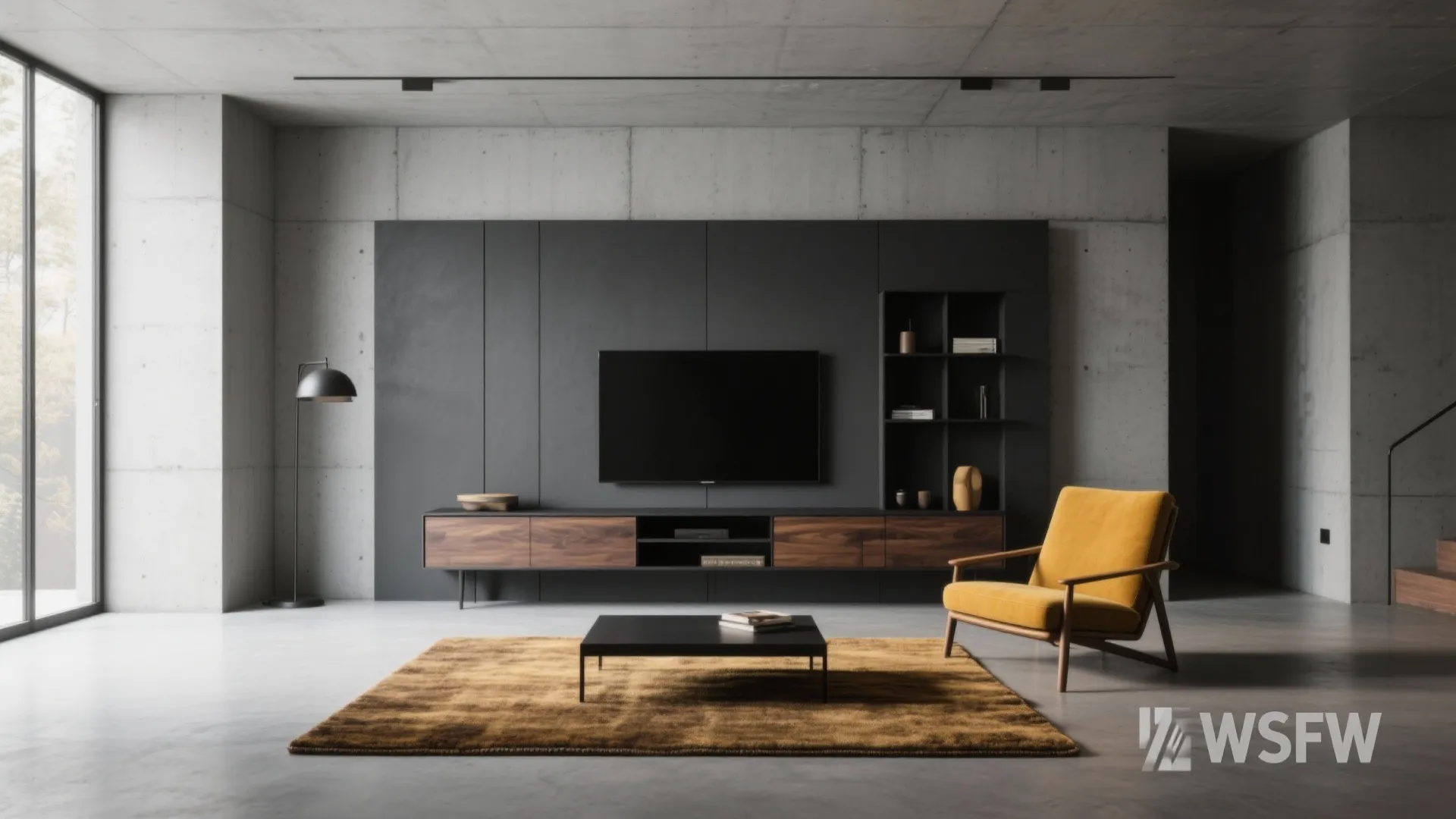 Graphite + Mustard (bold, design-forward)