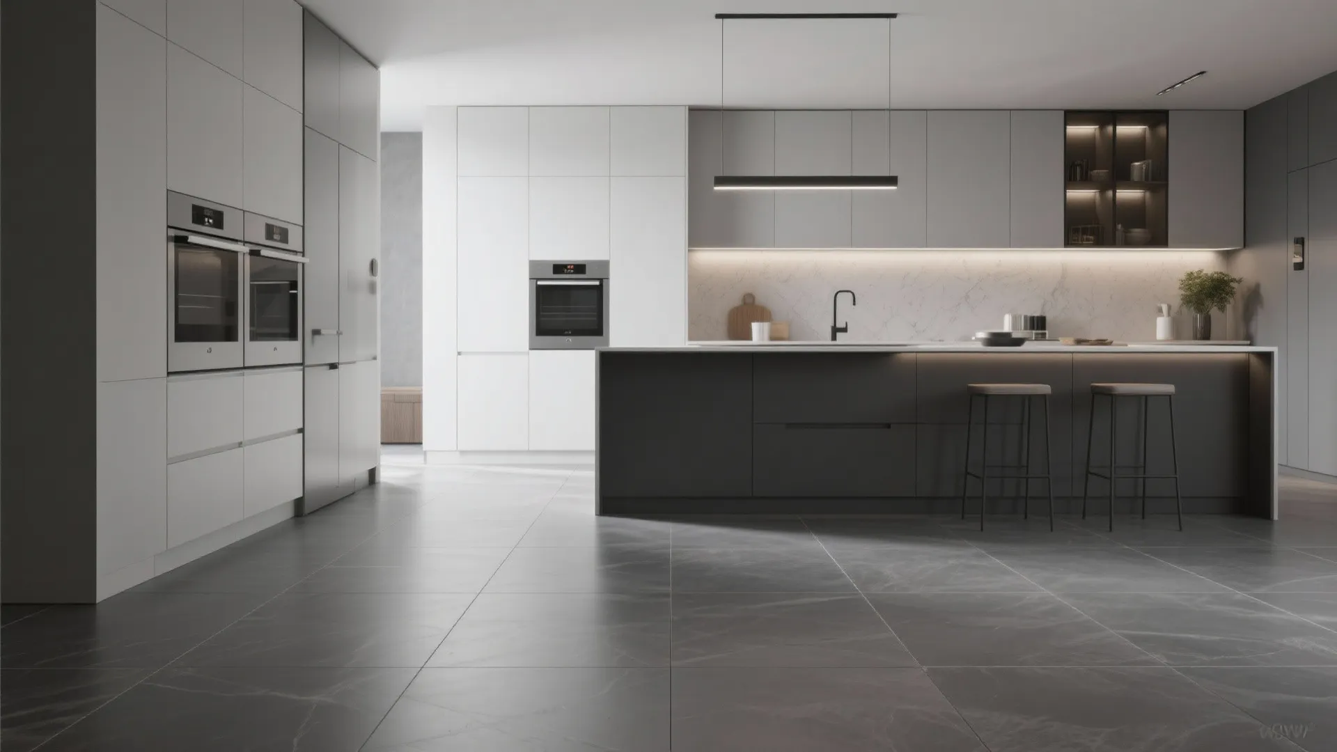 5. Large-Format Porcelain in Graphite