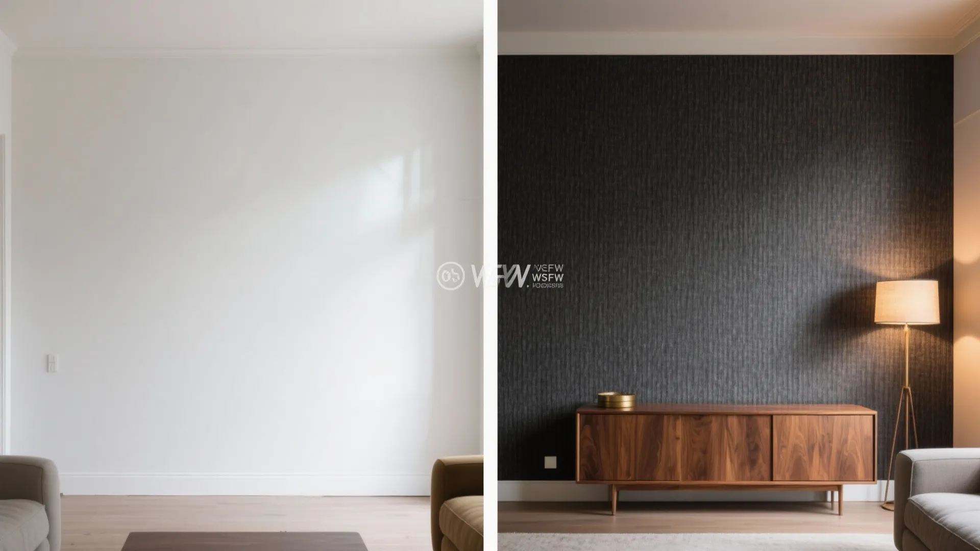 Charcoal Grasscloth and Linen-Weave Quiet Luxury