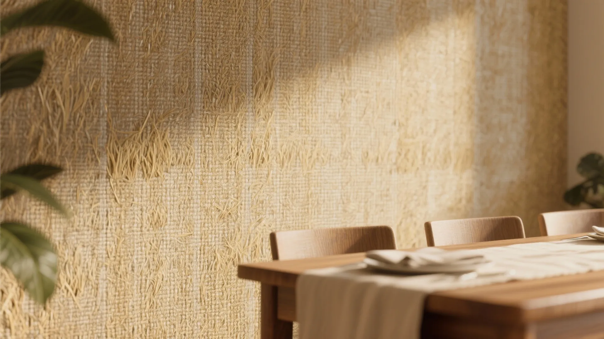 2. Textured Grasscloth for Warmth