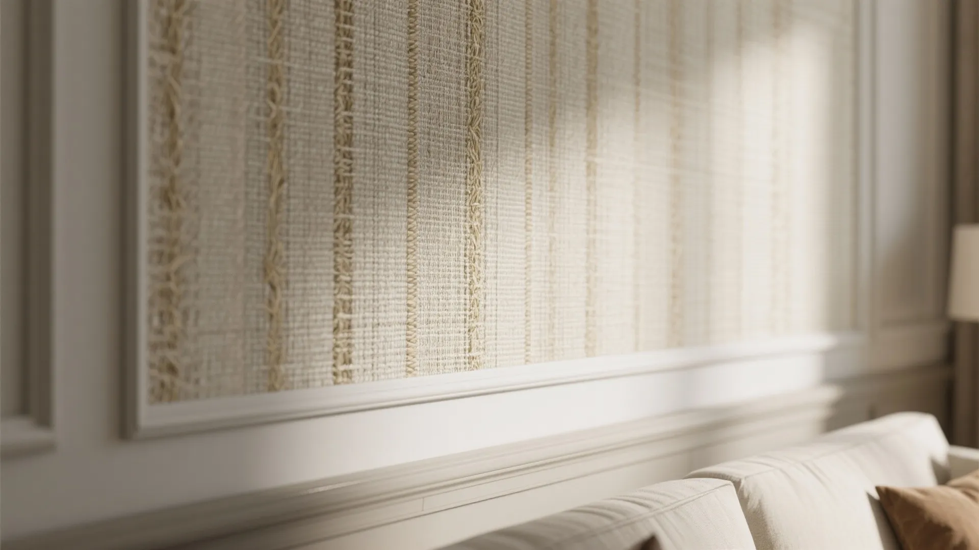 Woven textures: grasscloth, raffia, and linen-look