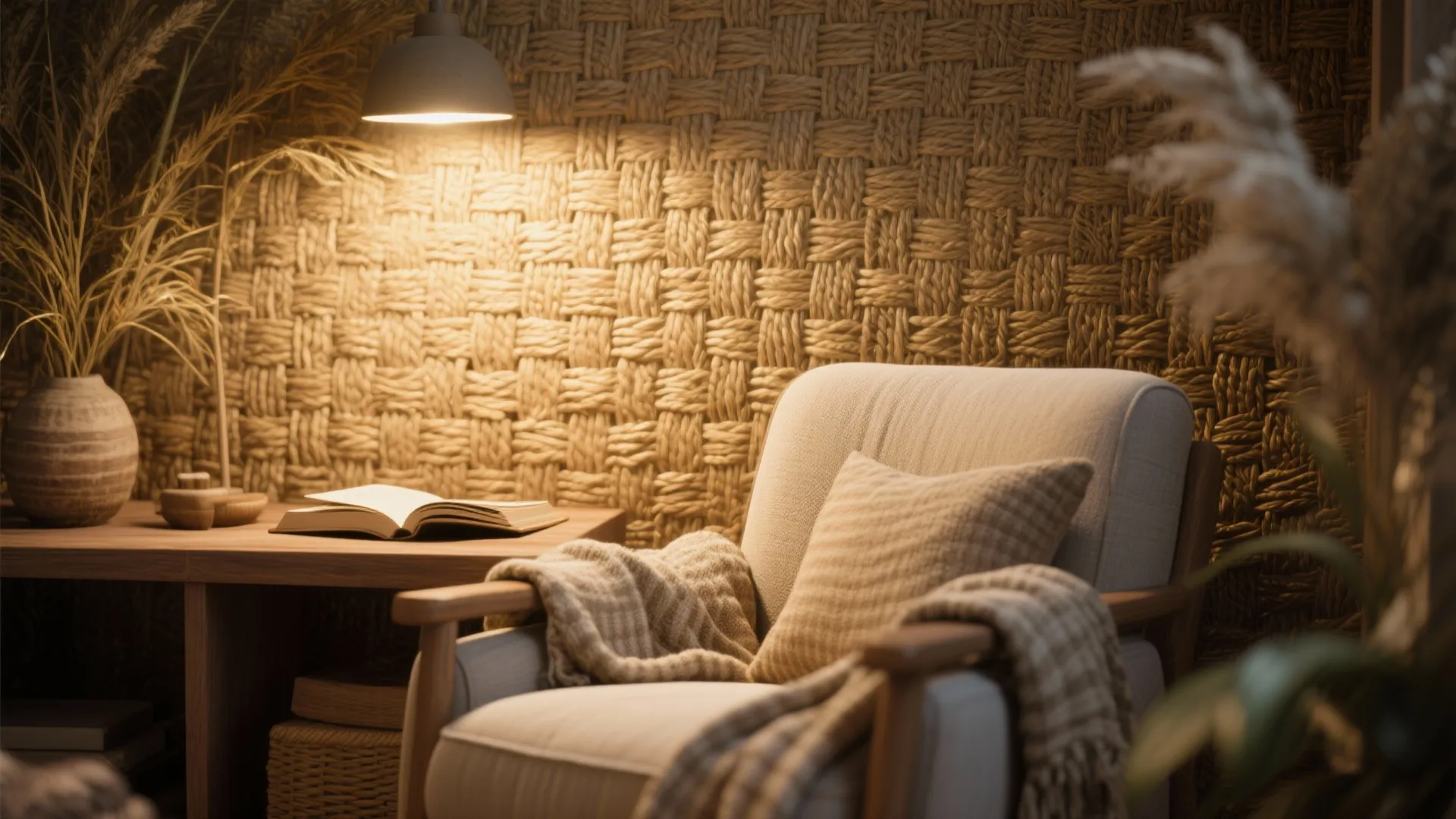 Textured Grasscloth Wallpaper