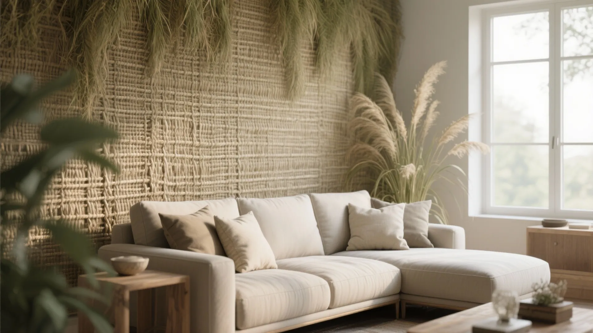 4. Textured Wallpaper and Grasscloth