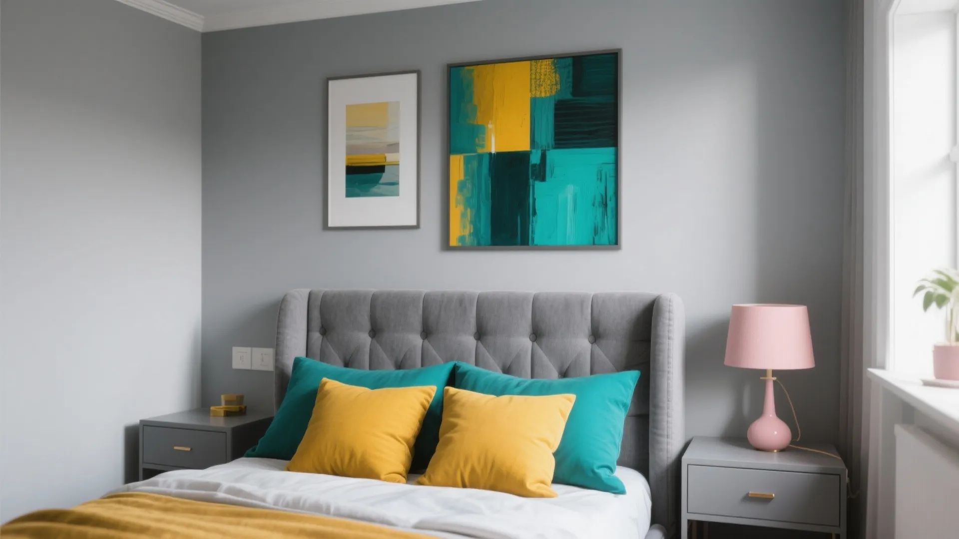 3. Gray with Accent Color Pops