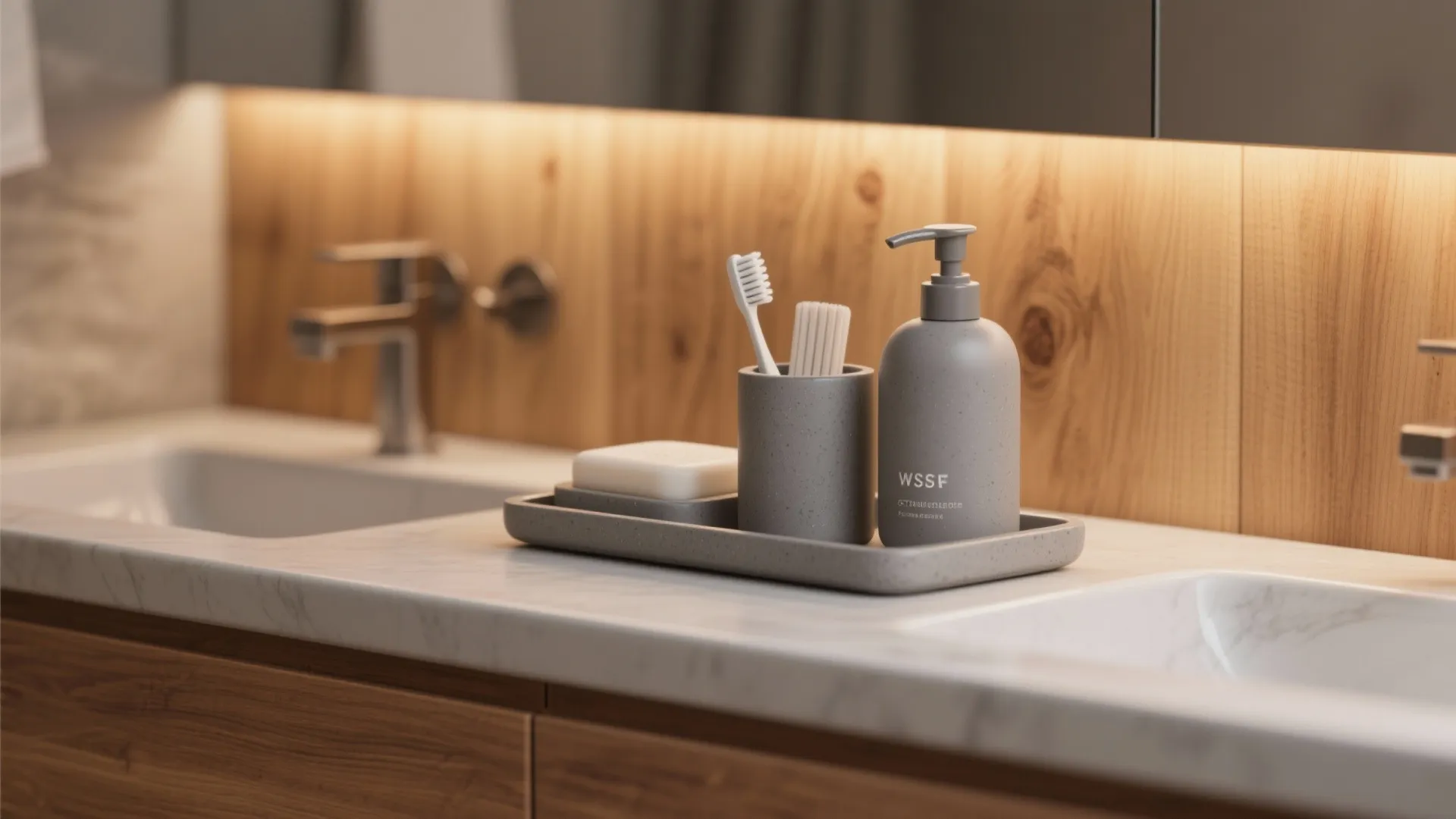 5. Gray Accessories Mix with Warm Wood for a Cozy Feel