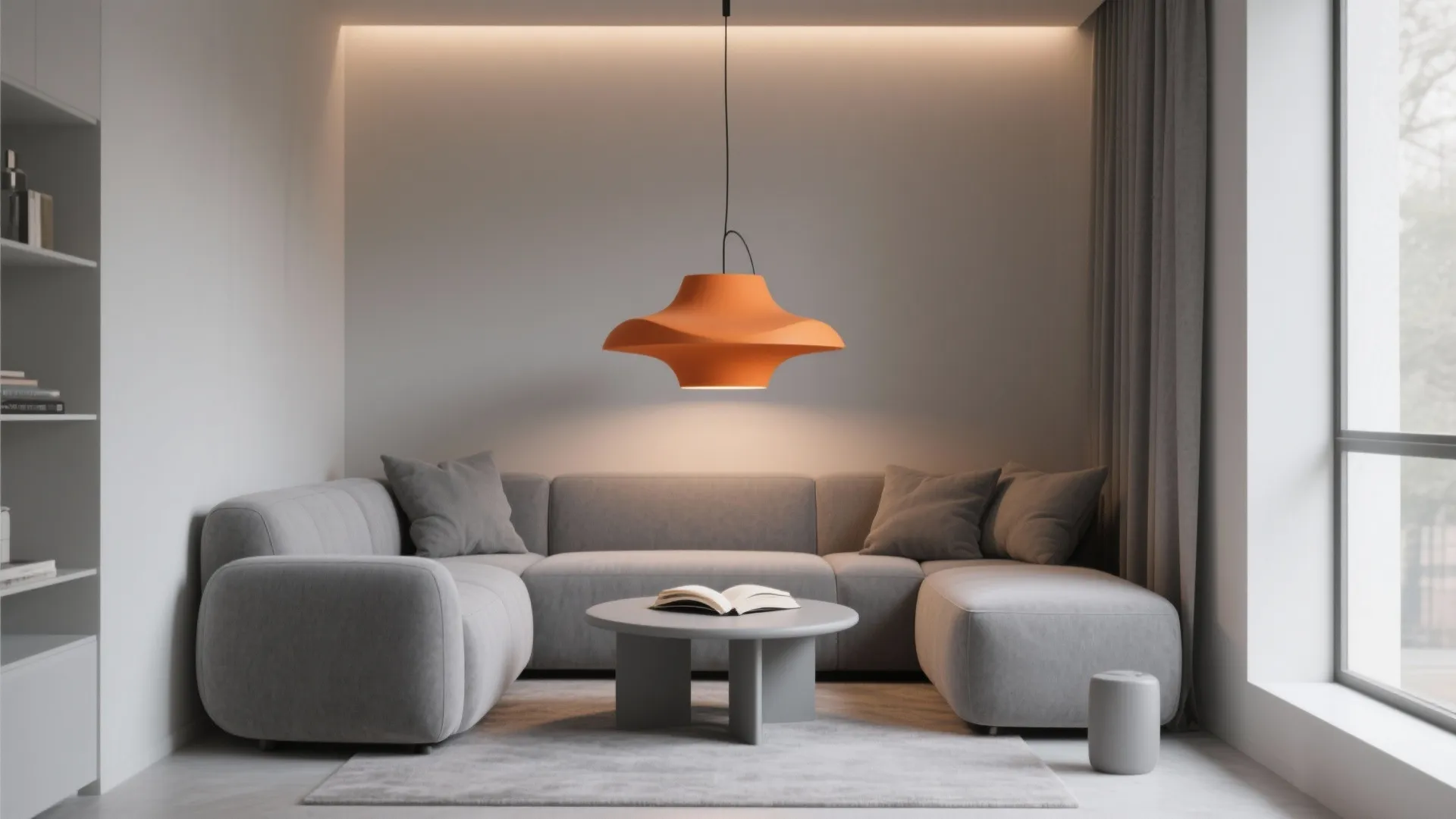 9. Monochrome Gray Base with Orange Lighting