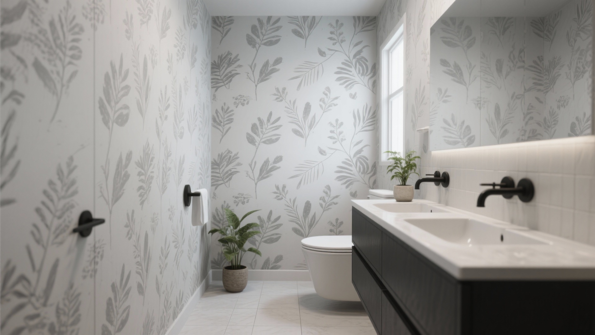 Gray Bathroom Wallpaper — 5 Inspiring Ideas