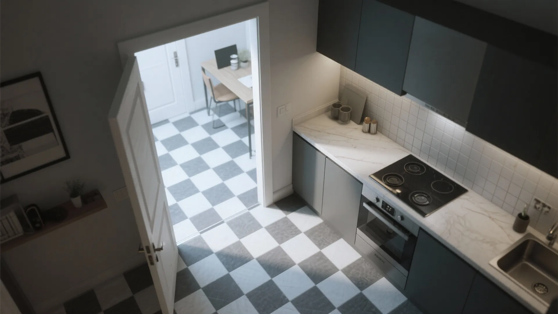 5. Checker Accent with Two Gray Tones