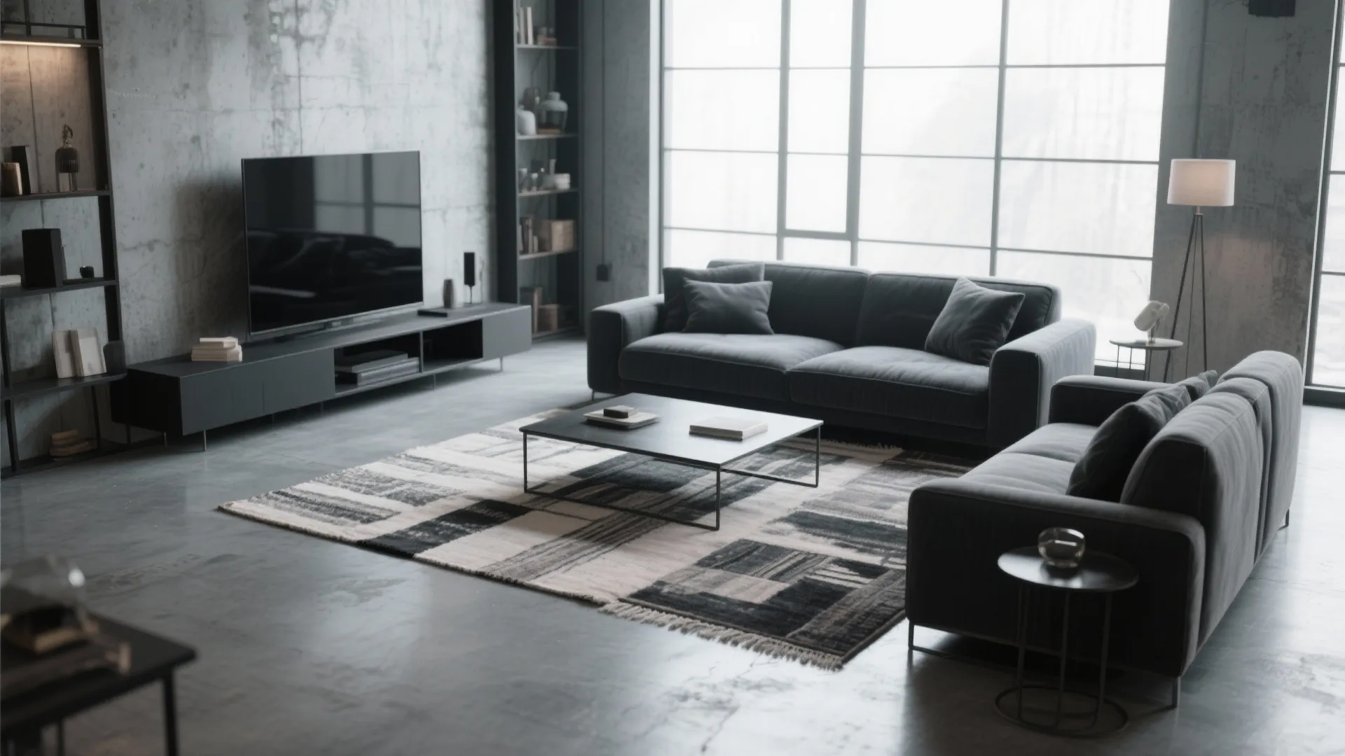 6. Gray Concrete Flooring