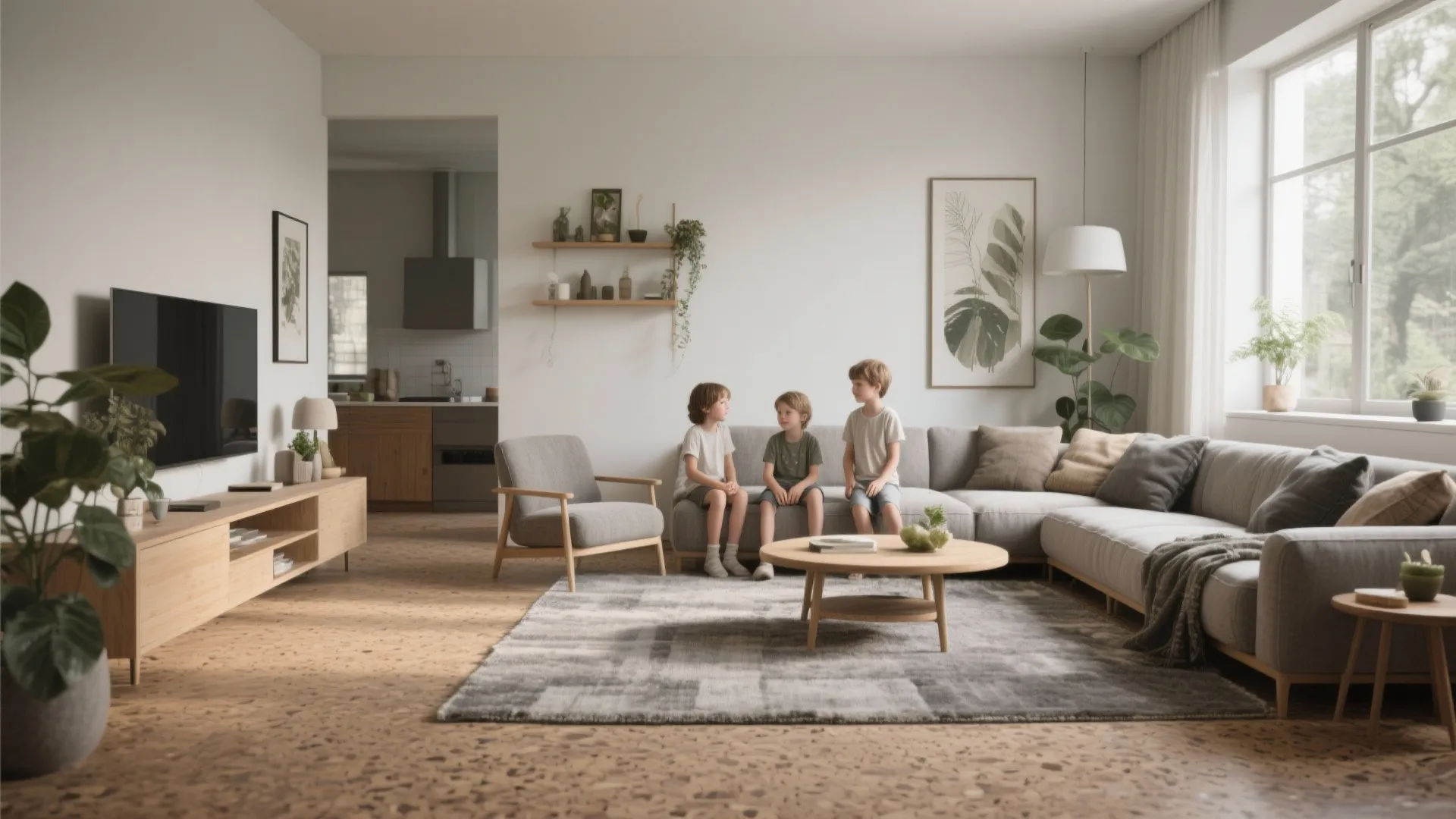 6. Gray Cork Flooring