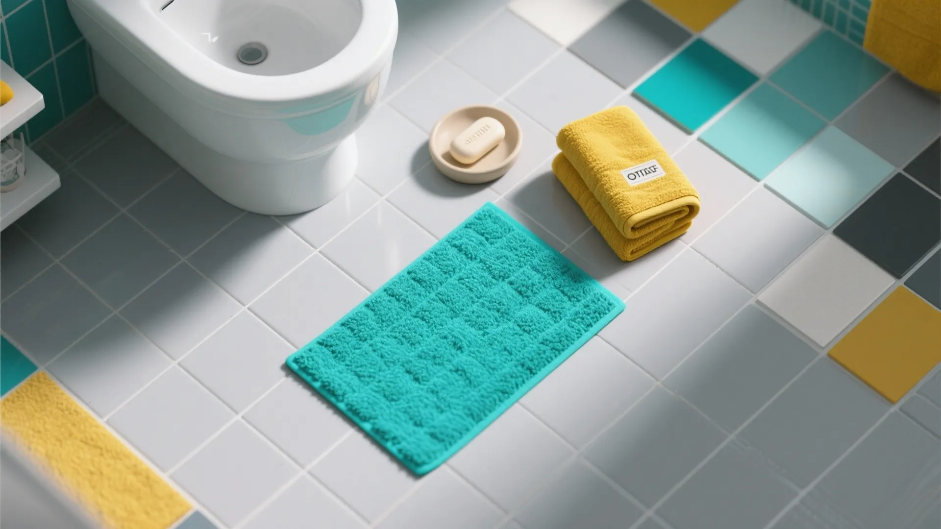 4. Add Color Through Towels & Rugs