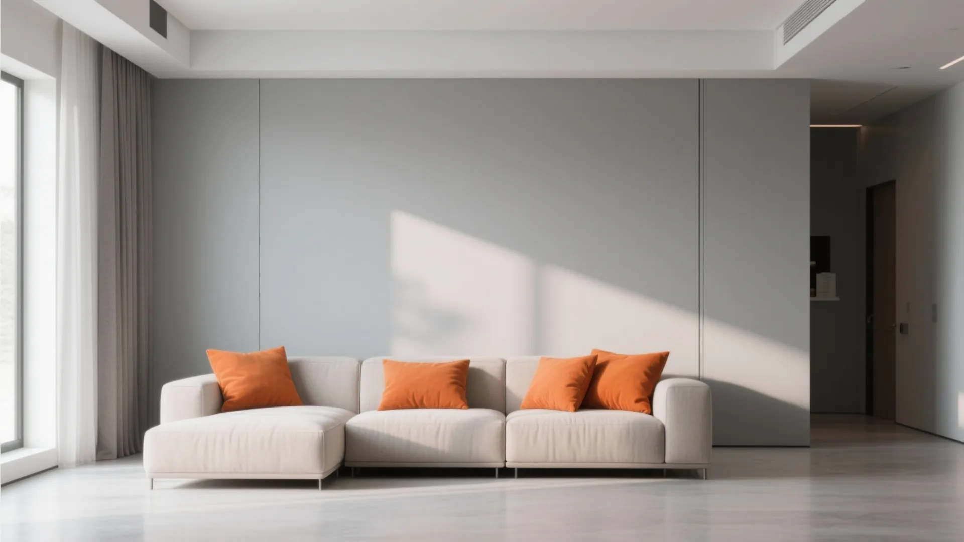 1. Minimalist Gray Foundation with Orange Accents