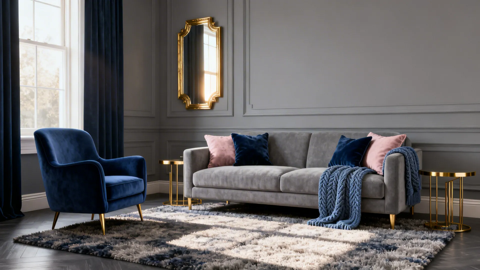 Gray, Gold & Blue Living Room: 5 Inspo Ideas