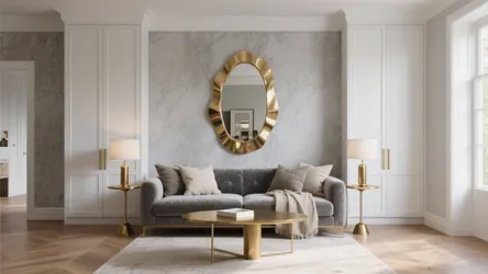 Gray, Gold and White Living Room Ideas