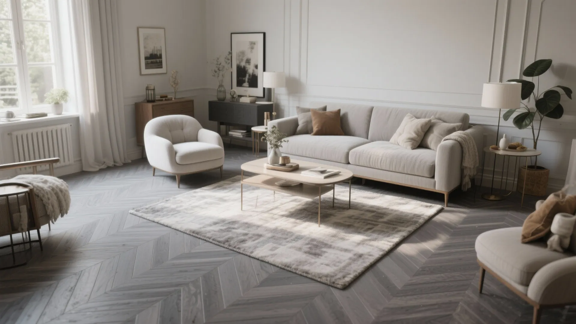 2. Gray Herringbone Patterns