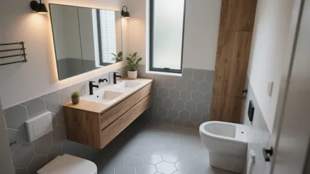 Gray Hexagon Bathroom Tile Ideas — 5 Ways