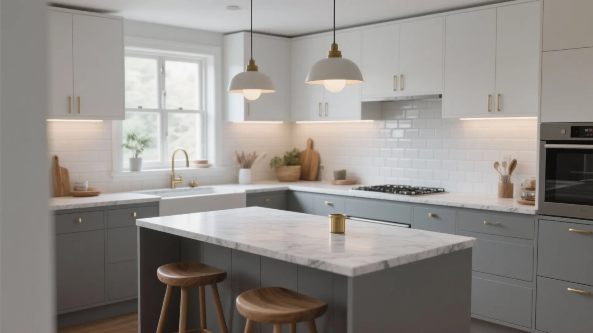 Gray Island White Kitchen: 5 Small-Space Inspirations: How I turned tiny kitchens into stylish, functional spaces with a gray island and white cabinetry