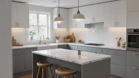 Gray Island White Kitchen: 5 Small-Space Inspirations