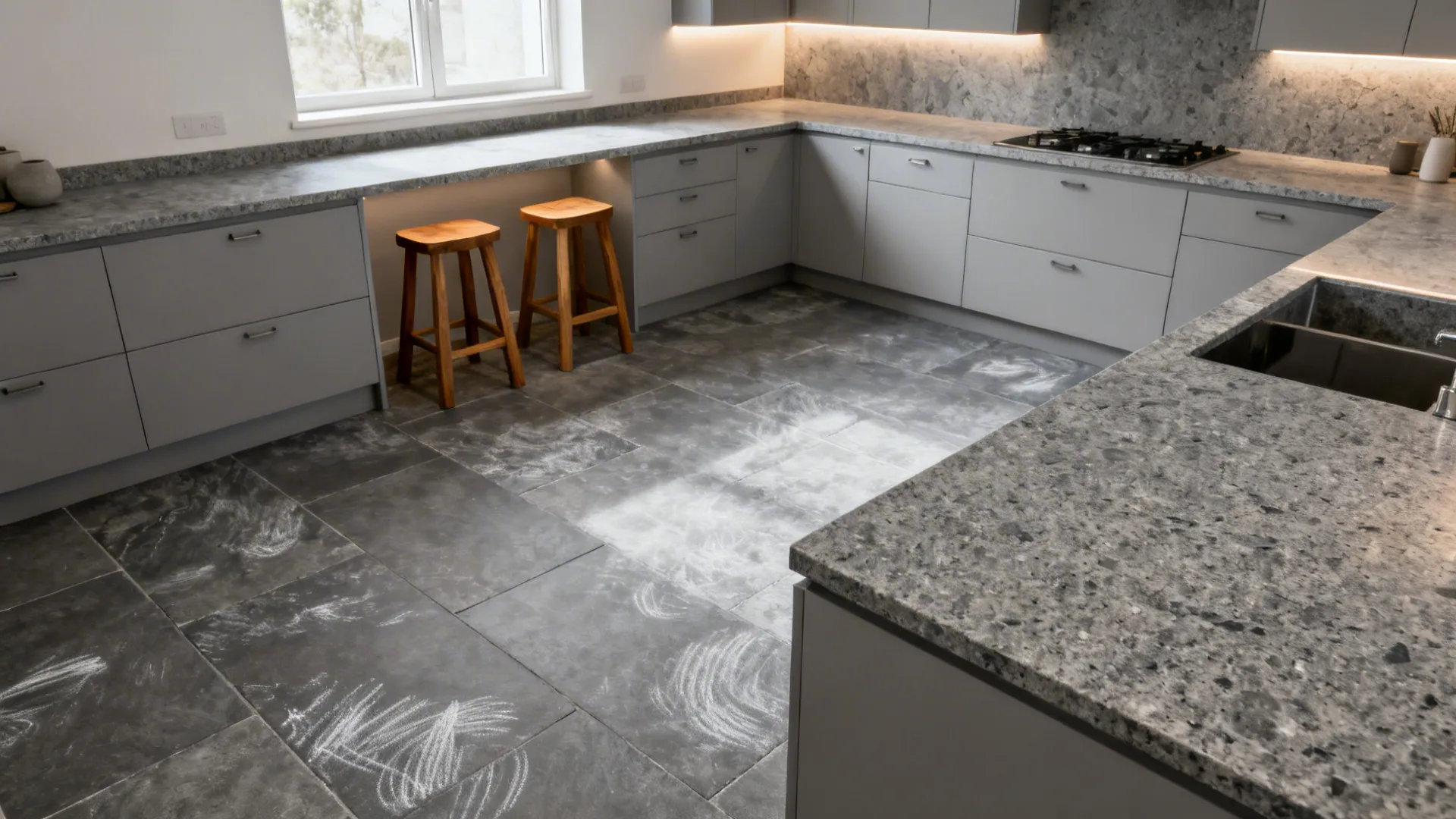 5 Gray Granite & Kota Stone Kitchen Designs