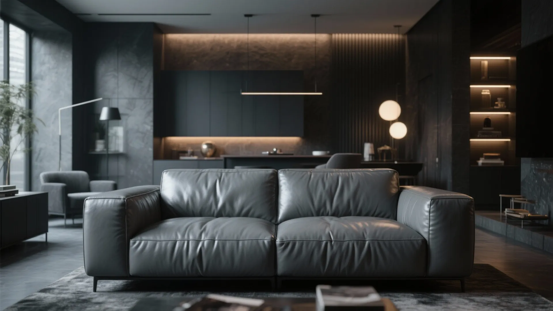 Gray Leather Loveseats
